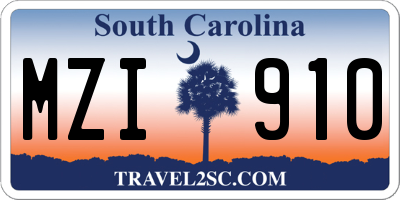 SC license plate MZI910