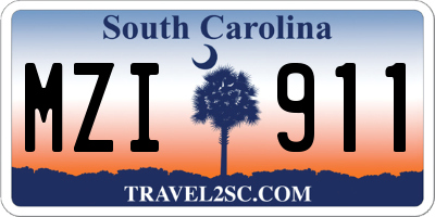 SC license plate MZI911