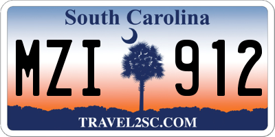 SC license plate MZI912