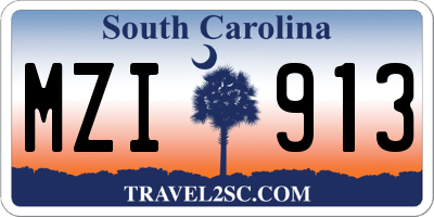 SC license plate MZI913