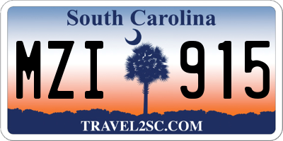SC license plate MZI915