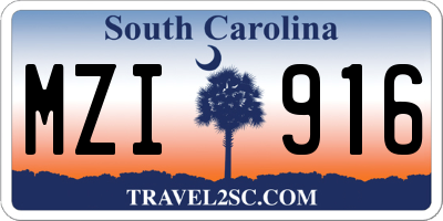 SC license plate MZI916