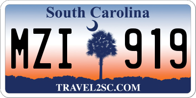 SC license plate MZI919