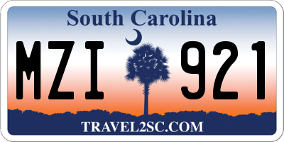 SC license plate MZI921