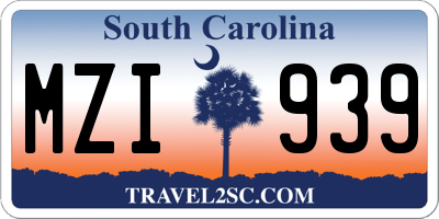 SC license plate MZI939