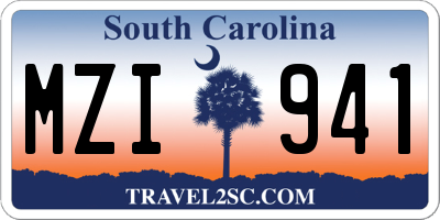 SC license plate MZI941