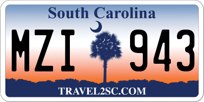 SC license plate MZI943