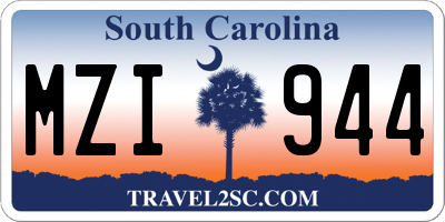 SC license plate MZI944