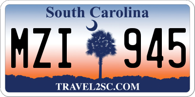 SC license plate MZI945