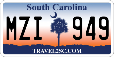 SC license plate MZI949