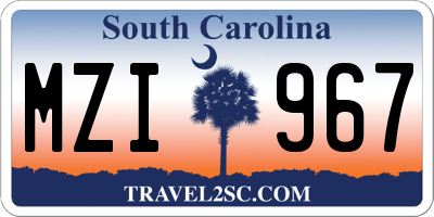SC license plate MZI967