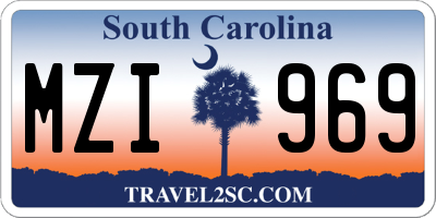 SC license plate MZI969