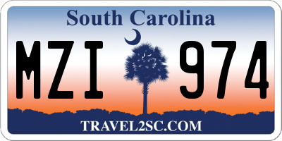 SC license plate MZI974