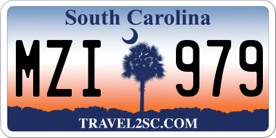 SC license plate MZI979