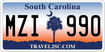 SC license plate MZI990