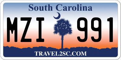 SC license plate MZI991