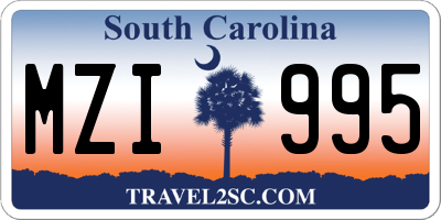 SC license plate MZI995