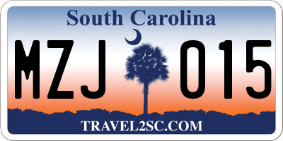 SC license plate MZJ015