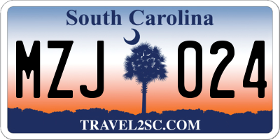 SC license plate MZJ024