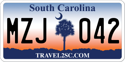 SC license plate MZJ042