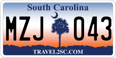 SC license plate MZJ043