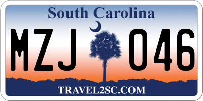 SC license plate MZJ046