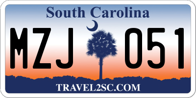 SC license plate MZJ051