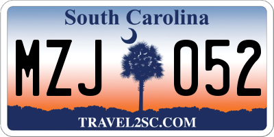 SC license plate MZJ052