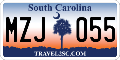 SC license plate MZJ055