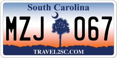 SC license plate MZJ067