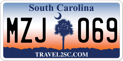 SC license plate MZJ069