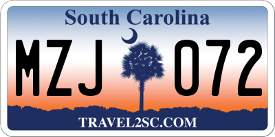 SC license plate MZJ072