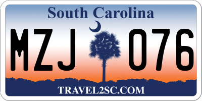 SC license plate MZJ076