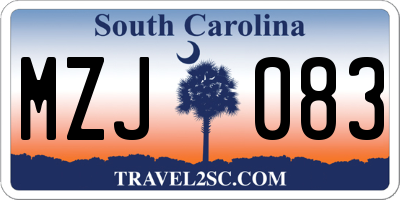 SC license plate MZJ083