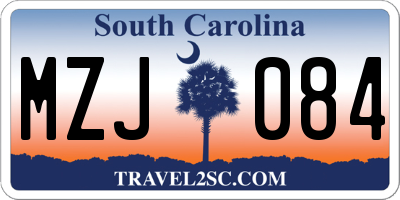 SC license plate MZJ084