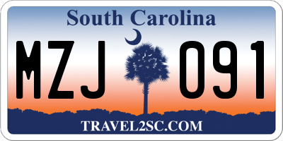 SC license plate MZJ091