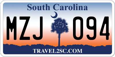 SC license plate MZJ094
