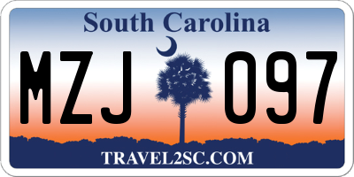 SC license plate MZJ097