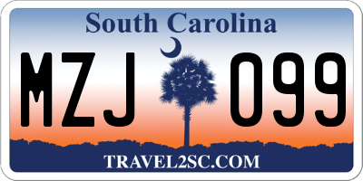 SC license plate MZJ099