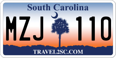 SC license plate MZJ110