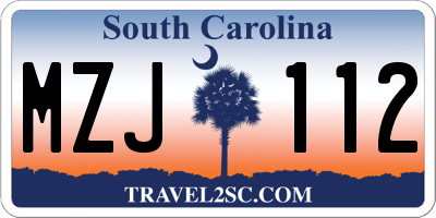 SC license plate MZJ112