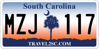 SC license plate MZJ117