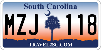 SC license plate MZJ118