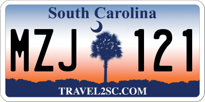 SC license plate MZJ121