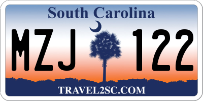 SC license plate MZJ122