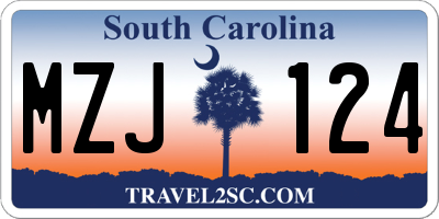 SC license plate MZJ124