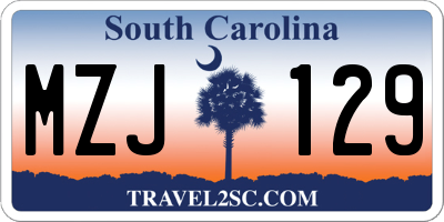 SC license plate MZJ129