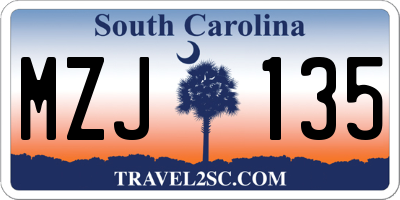SC license plate MZJ135