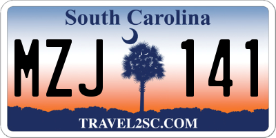 SC license plate MZJ141