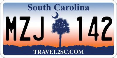 SC license plate MZJ142